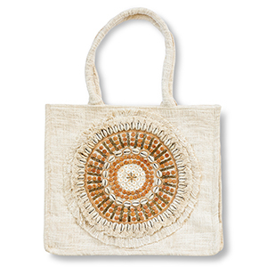 BY31&reg; Sac de plage Blanc cass&eacute;-marron-dor&eacute;