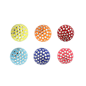 Perles acryliques 6 mm effet strass Multicolore-argent&eacute;