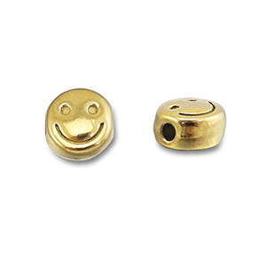 Perles en acier Inox smiley Dor&eacute;