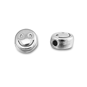 Perles en acier Inox smiley Argent&eacute;