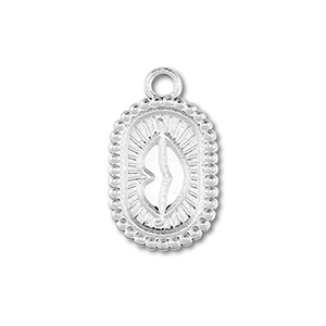 Breloques en acier Inox ovale avec kiss Argent&eacute;