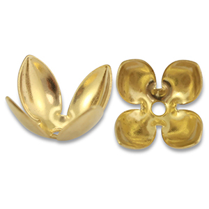 Appr&ecirc;ts en acier Inox coupelle pour perles fleur Dor&eacute;