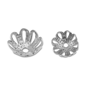 Appr&ecirc;ts en acier Inox coupelle pour perles fleur Argent&eacute;