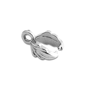 Appr&ecirc;ts en acier Inox b&eacute;li&egrave;re pour breloque feuille Argent&eacute;