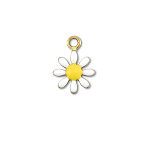 Breloques en acier Inox fleur Dor&eacute;-blanc-jaune