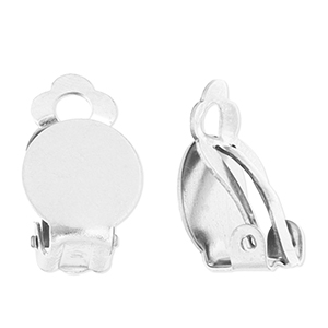 Appr&ecirc;ts en acier Inox boucles d'oreilles clip Argent&eacute;