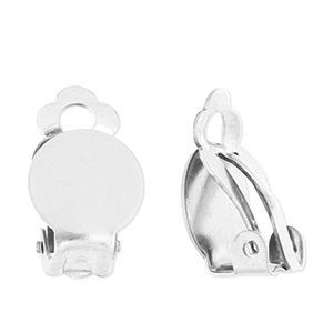 Appr&ecirc;ts en acier Inox boucles d'oreilles clip Argent&eacute;