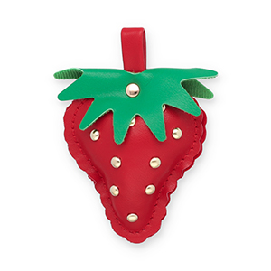 Pendentifs accroche-regard fraise Rouge-vert-dor&eacute;