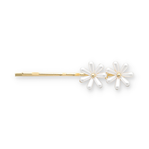 Accessoires pour cheveux epingle &agrave; cheveux marguerites Dor&eacute;-blanc