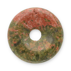 Pierres naturelles pendentifs Agate donut 16mm Rouge-verde olive