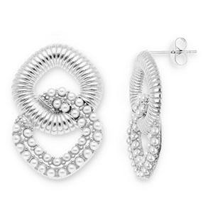 Boucles d'oreilles / puces en acier Inox Argent&eacute;-blanc