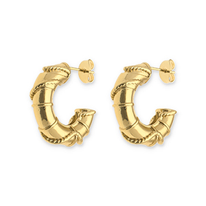 Boucles d'oreilles / puces en acier Inox Dor&eacute;