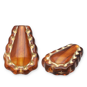 Perles acryliques goutte Marron cognac-dor&eacute;