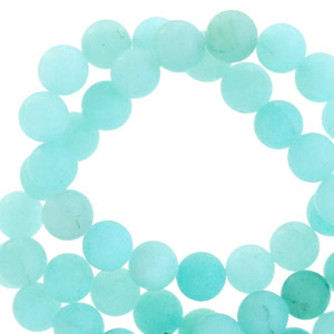 Pierres semi-pr&eacute;cieuses  8mm rond mat Bleu tropicale