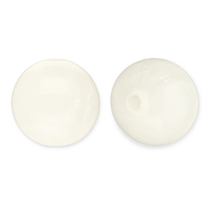 Perles acryliques 12 mm rond Blanc cass&eacute;-blanc