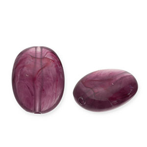 Perles acryliques ovale Aubergine 