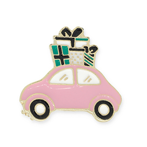 Broches voiture avec cadeaux Dor&eacute;-rose-blanc-vert