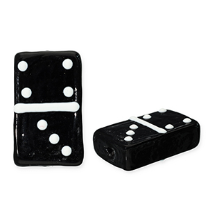 Perles en verre domino Noir-blanc