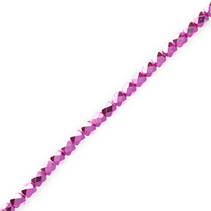 Perles &agrave; facettes Rose fuchsia m&eacute;tallique