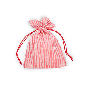 Sachet &agrave; bijoux avec lignes Rouge-blanc