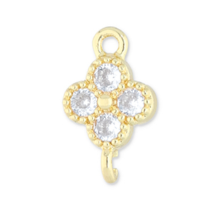 M&eacute;tal TQ laiton connecteur tr&egrave;fle Dor&eacute;-transparent