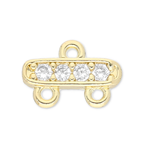 M&eacute;tal TQ laiton connecteur avec 2 anneaux Dor&eacute;-transparent