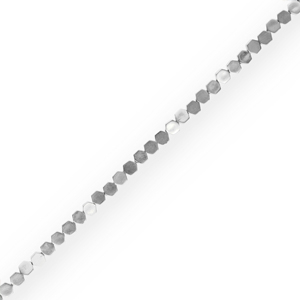 Perles h&eacute;matites hexagone Argent&eacute;