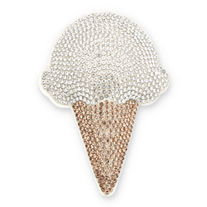 Pendentifs accroche-regard avec strass sucette de glace Cristal-marron-blanc