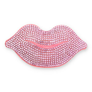 Pendentifs accroche-regard avec strass kiss Rose clair