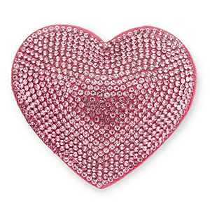 Pendentifs accroche-regard avec strass coeur Rose clair