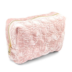 BY31&reg; Trousse en velours avec des cercles cousus Rose clair
