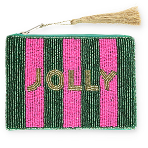 Trousse "Jolly" Vert fonc&eacute;-fuchsia-dor&eacute;