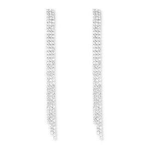 Boucles d'oreilles / puces d&rsquo;oreilles en laiton Eco-brass&reg; avec strass Argent&eacute;-cristal