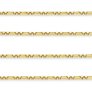 Appr&ecirc;ts en acier Inox cha&icirc;ne maille jaseron rectangle Dor&eacute;