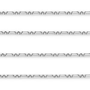 Appr&ecirc;ts en acier Inox cha&icirc;ne maille jaseron rectangle Argent&eacute;