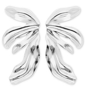 Boucles d'oreilles / puces en acier Inox ailes Argent&eacute;