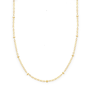 BY31&reg; Colliers en acier Inox cha&icirc;ne maille avec boules Dor&eacute;