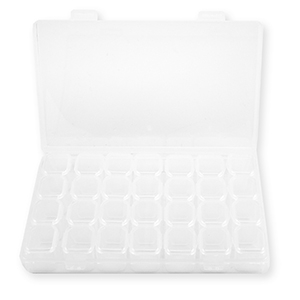 Bo&icirc;te de rangement bijoux avec 7x4 compartiments Transparent