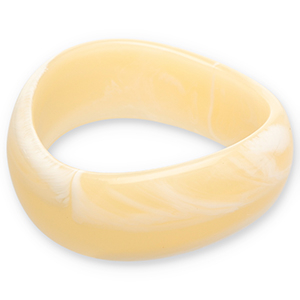 Bracelets jonc en r&eacute;sine Jaune vanille-blanc