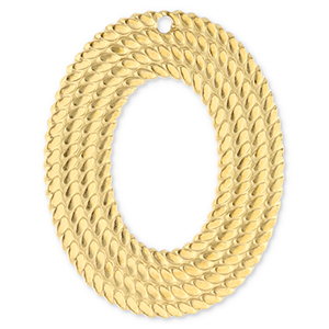 Breloques en acier Inox ovale Dor&eacute;