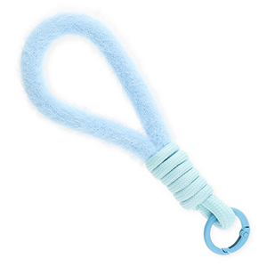 Cordon t&eacute;l&eacute;phonique tendance peluche Bleu pastel