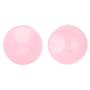 Perles acryliques 16 mm rond Rose-marbr&eacute;