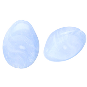 Perles acryliques goutte Bleu-marbr&eacute;