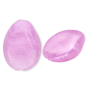 Perles acryliques goutte Violet lavande-marbr&eacute;