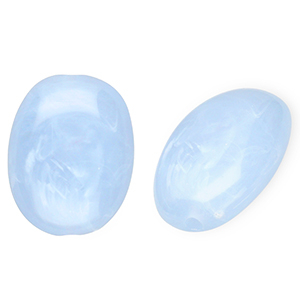 Perles acryliques ovale Bleu-marbr&eacute;