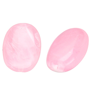 Perles acryliques ovale Rose-marbr&eacute;