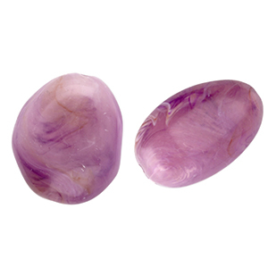 Perles acryliques en forme d'&oelig;uf Violet-marron-marbr&eacute;