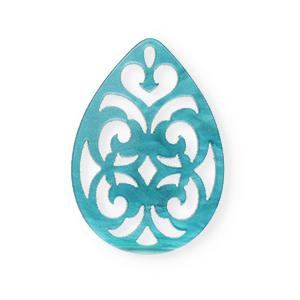 Pendentifs en r&eacute;sine goutte baroque 38x27mm Bleu atoll