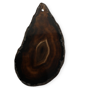 Pierres naturelles pendentifs Agate goutte Noir-marron-gris clair