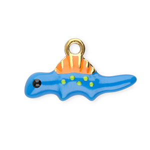 Breloques en acier Inox dinosaure Bleu-orange-vert